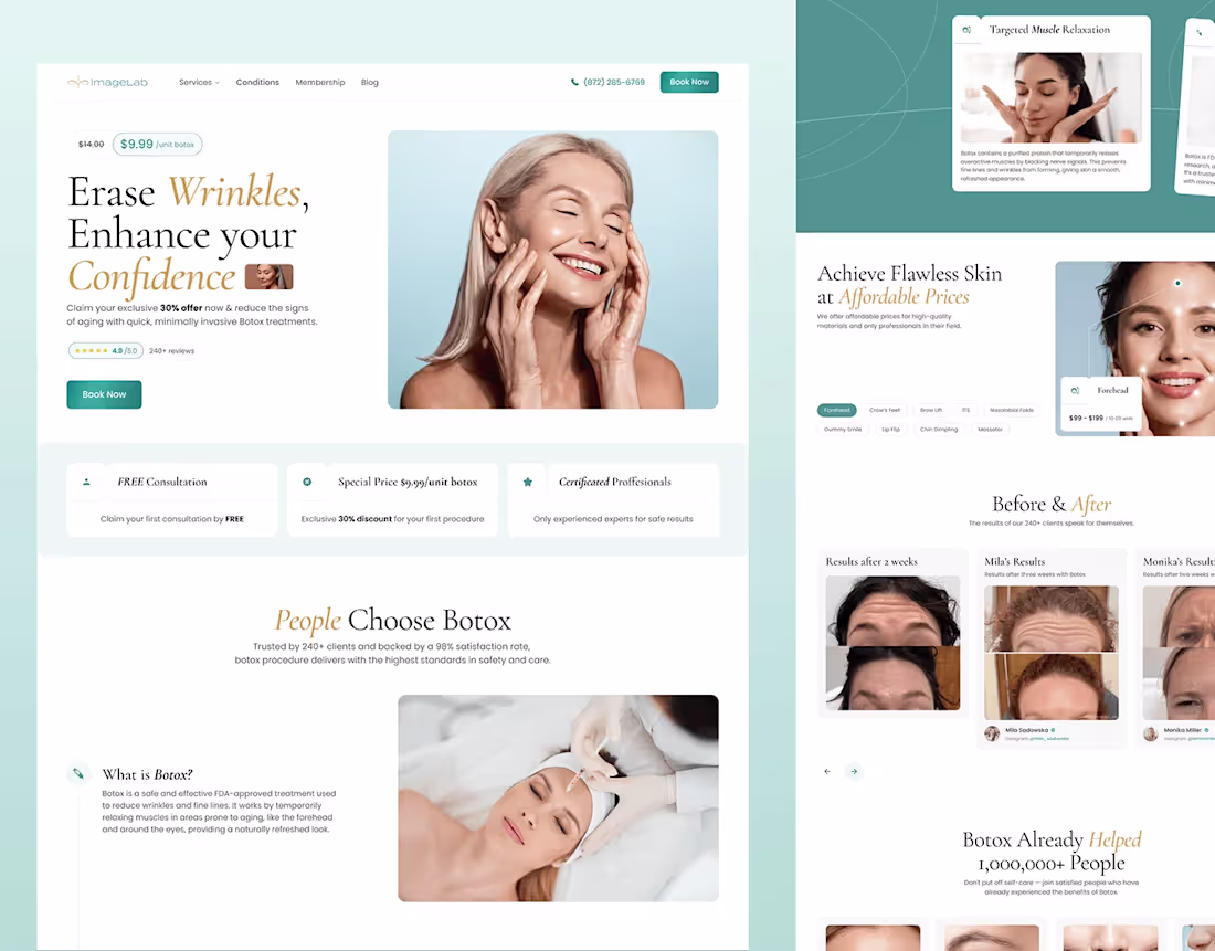 Cover image for Responsive UI/UX Design for Medical Spa Website