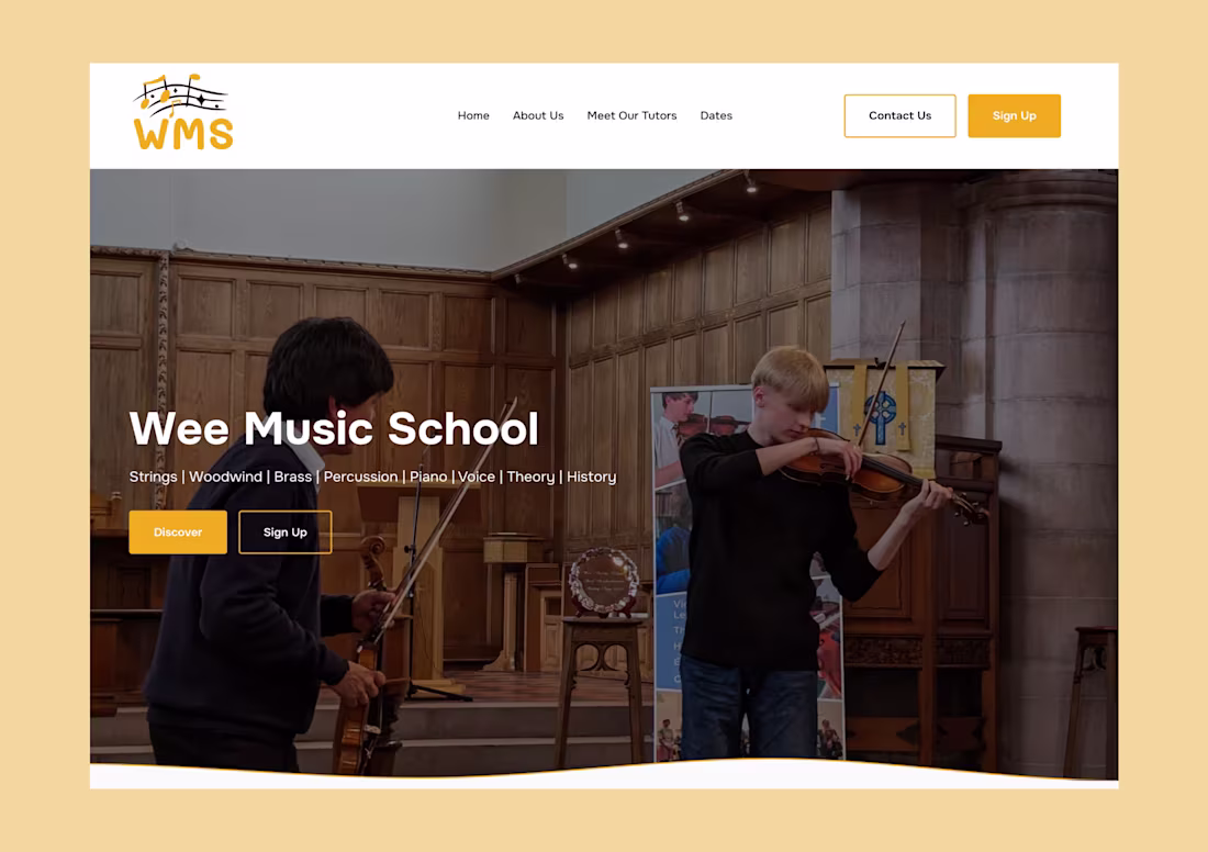 Cover image for Wee Music School website