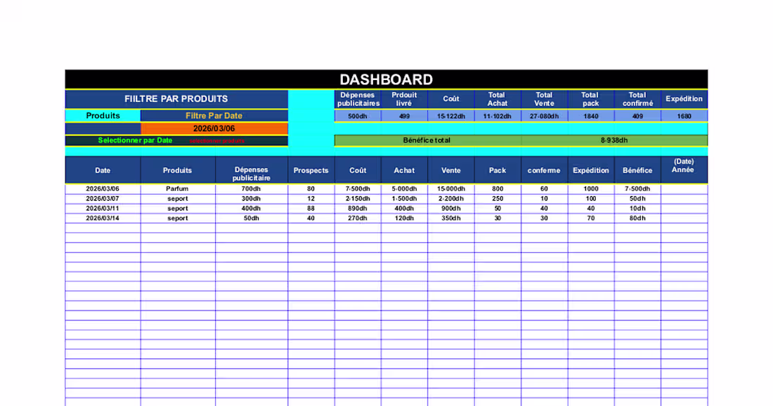 Cover image for Gestionnaire de profit E-commerce COD – V2