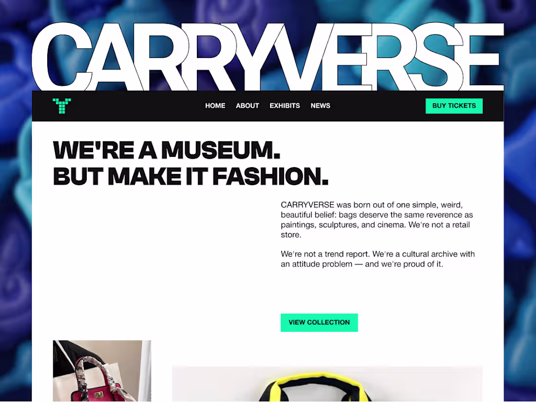 Cover image for CARRYVERSE, a web design for