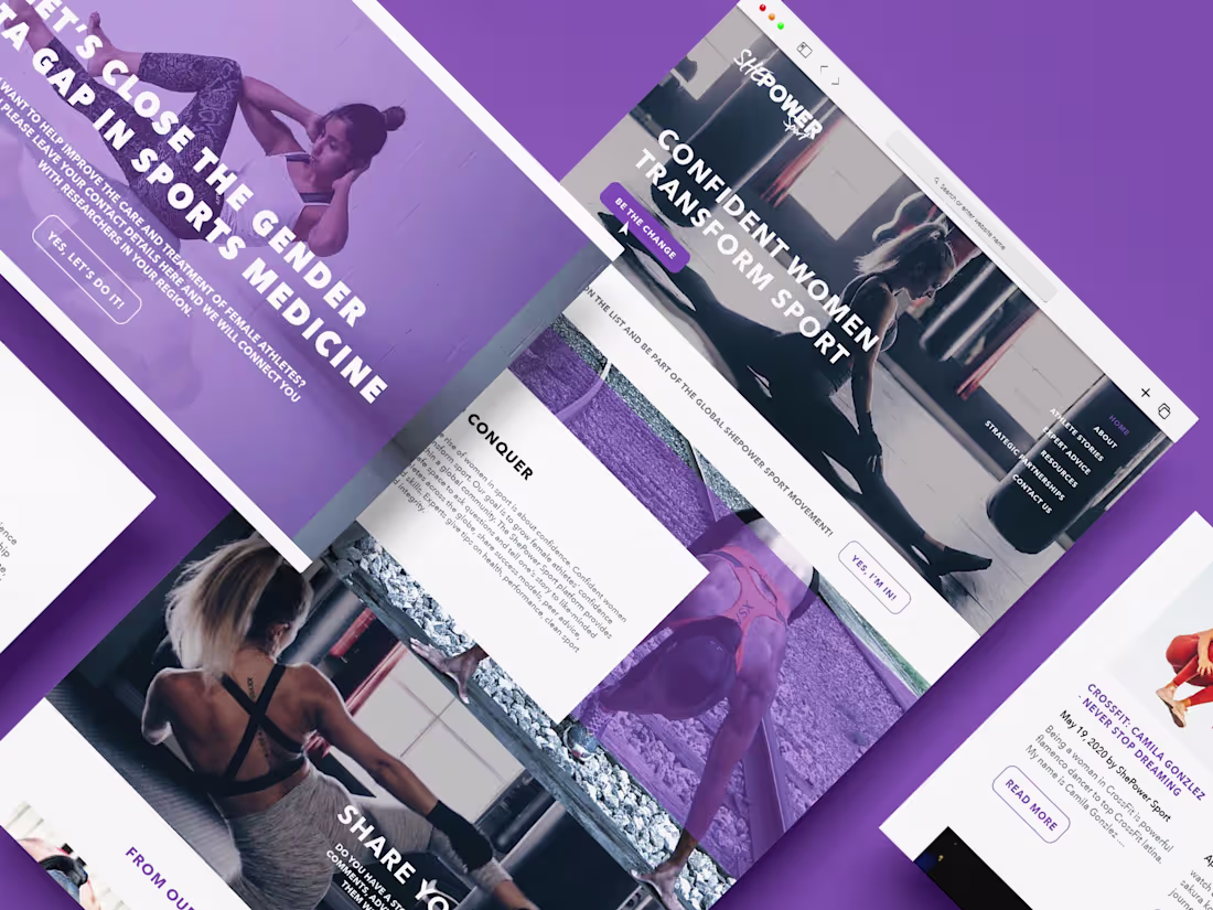 Cover image for ShePower Sport Website Design