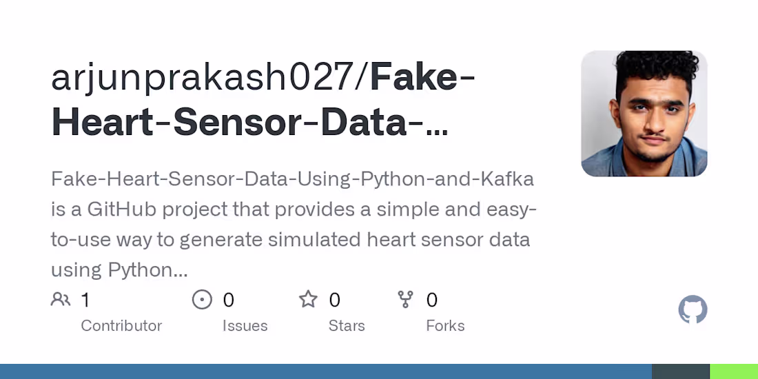 Cover image for Fake Heart Sensor Data Using Python and Kafka