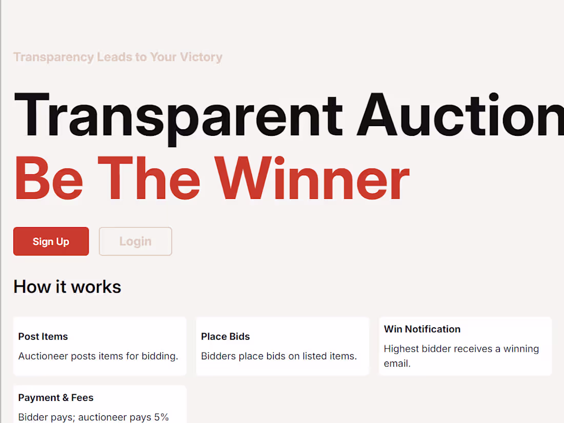 Cover image for Auction Platform