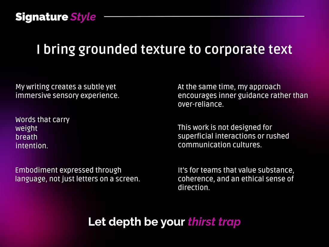 Cover image for This piece introduces my signature style as a writer and cre...