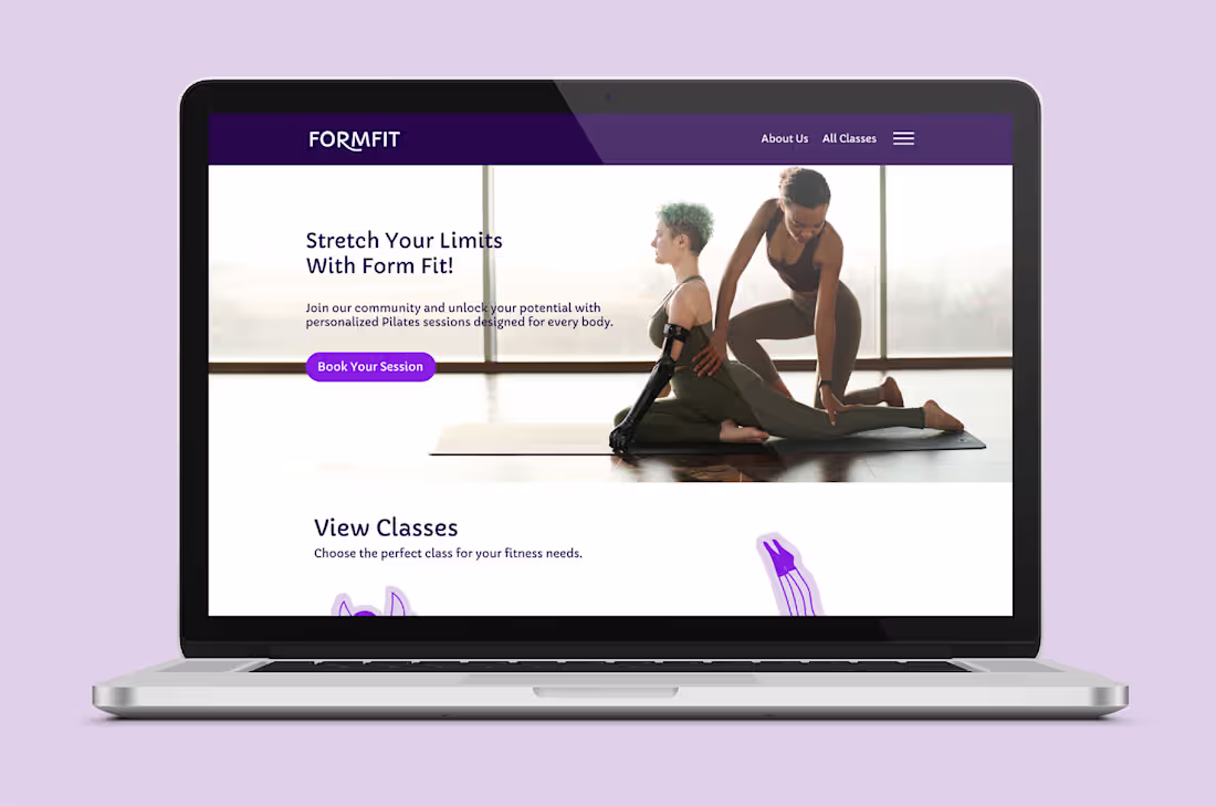 Cover image for Form Fit - Pilates Studio Visual Identity Design + Landing Page