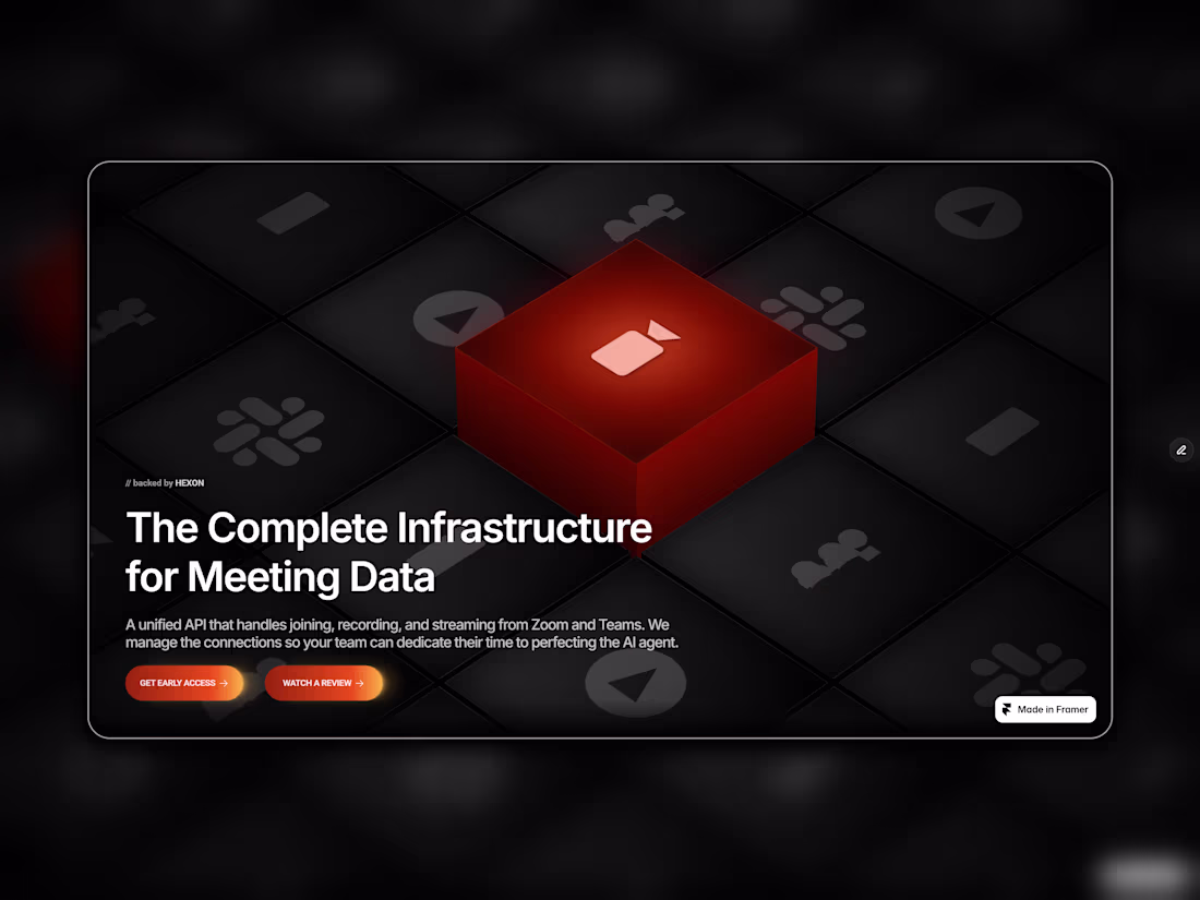 Cover image for Hexon AI: 3D SaaS Website (Design + Framer Development)