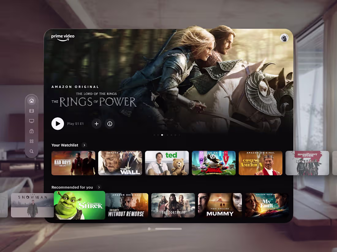 Cover image for Prime Video - Design Concept for VisionOS