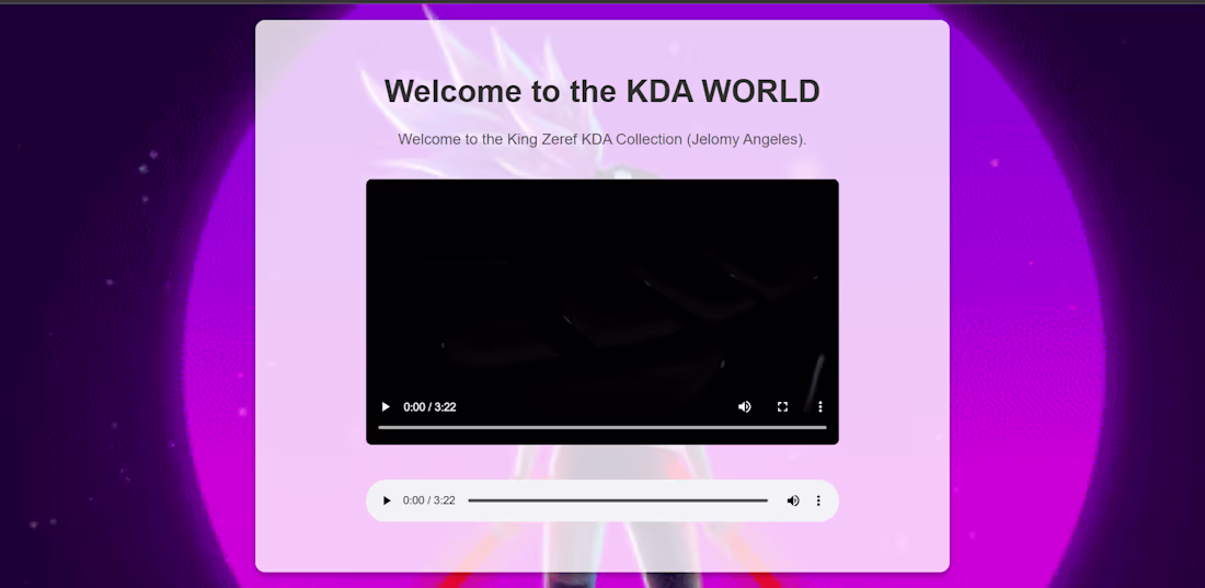 Cover image for KDA Video Audio Project HTML code based