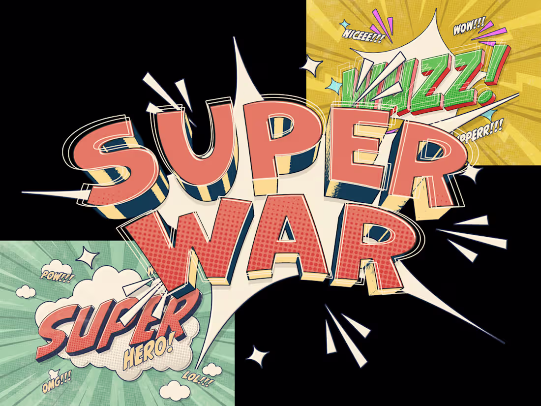 Cover image for 3D Comic Typography/ Text Effects