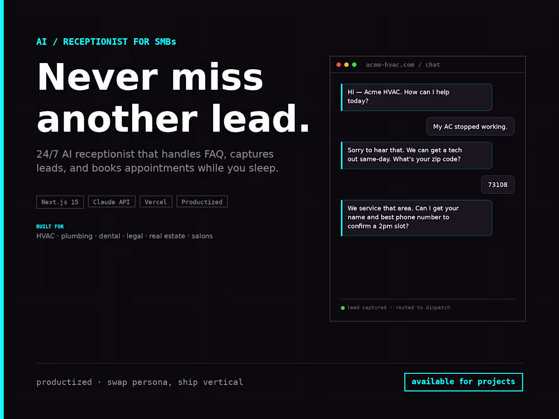 Cover image for AI receptionist for small businesses: