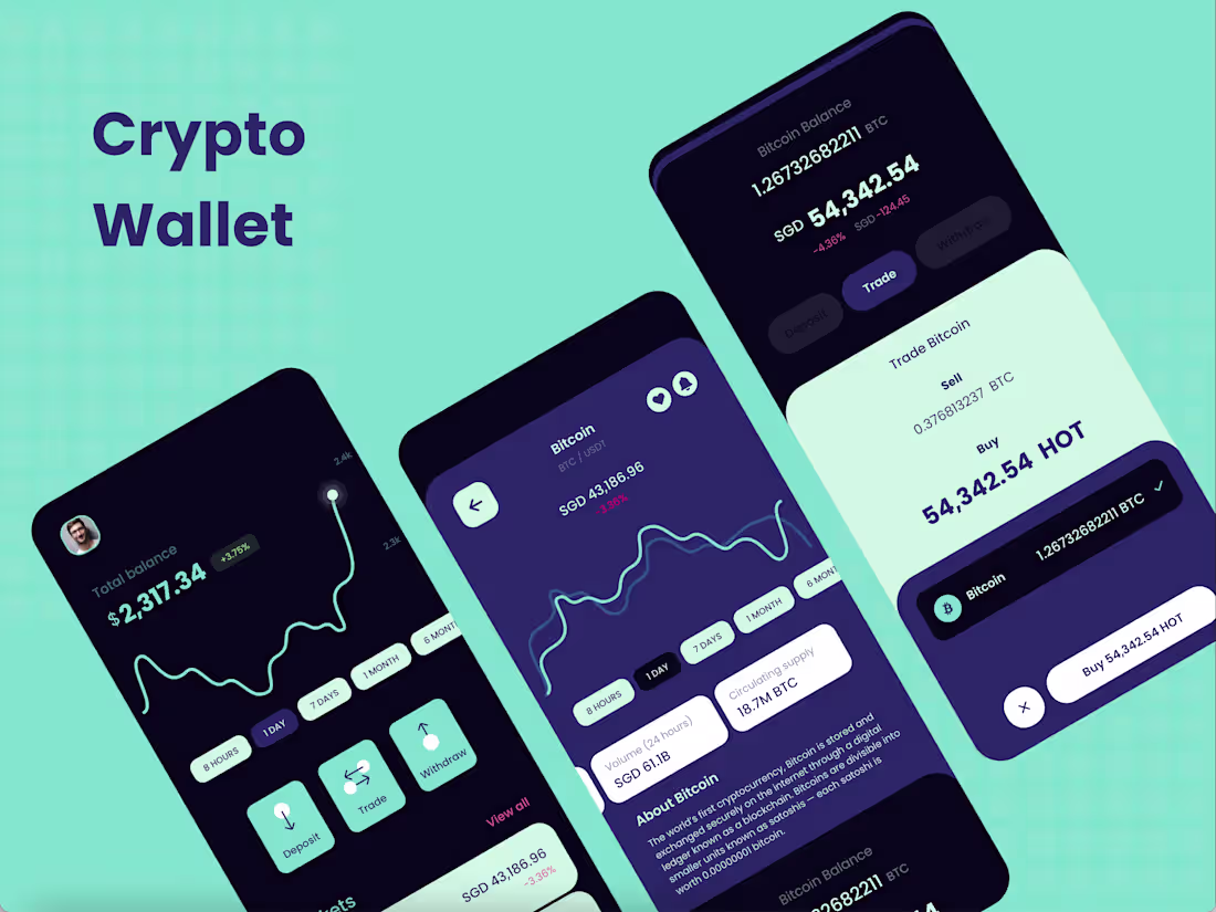 Cover image for Crypto App - Dark theme