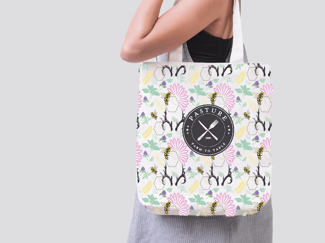 Cover image for Pattern Design for Restaurant feature Wall, napkins, tote bag