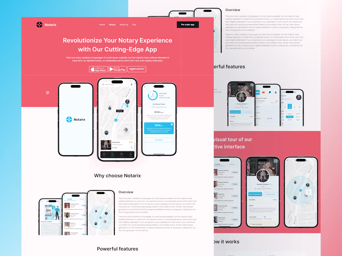 Cover image for Notarix – Landing Page UI