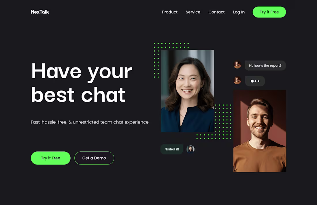 Cover image for Team Chat Web App Hero Section