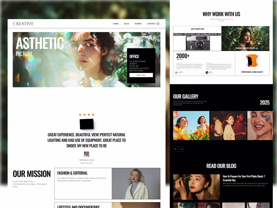 Cover image for Creative Picture Studio Website Design