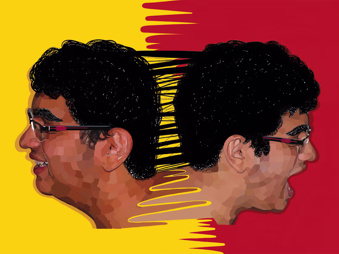 Cover image for "Two-Faced" Illustration