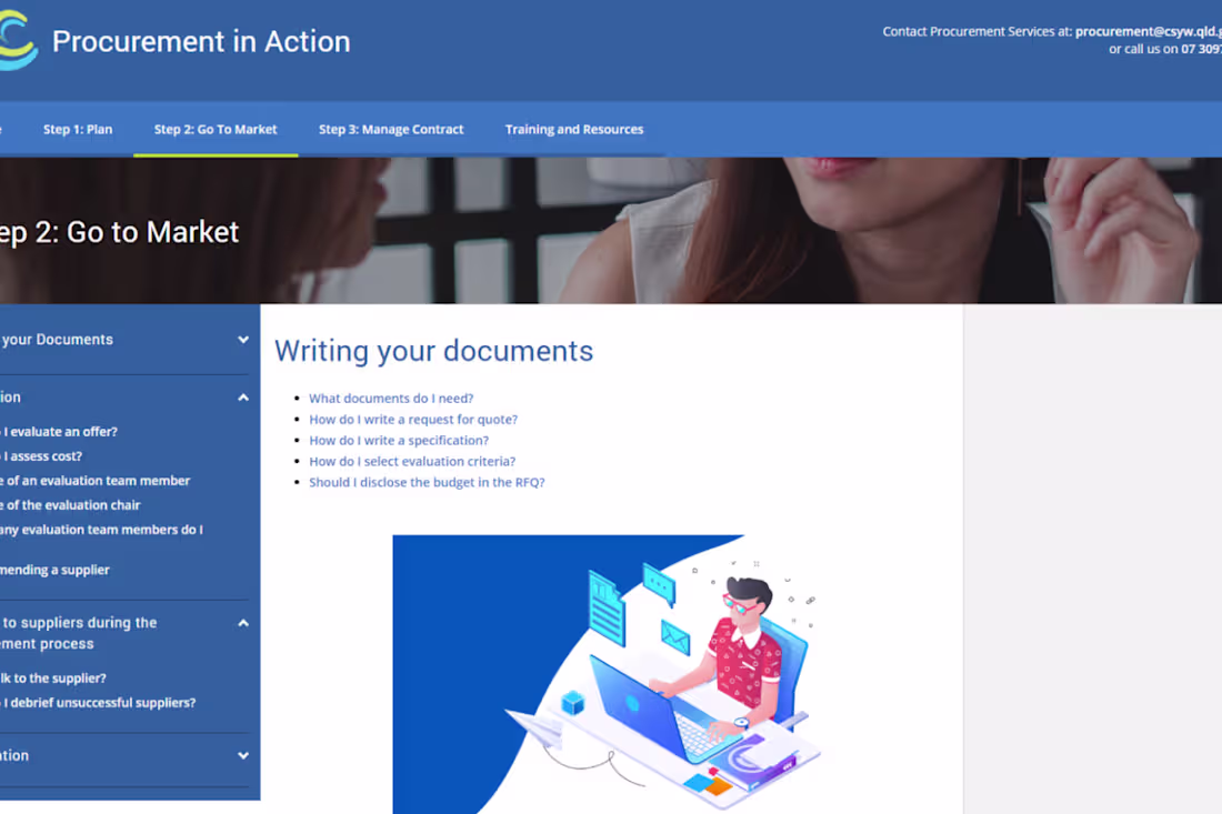 Cover image for Procurement in Action intranet site