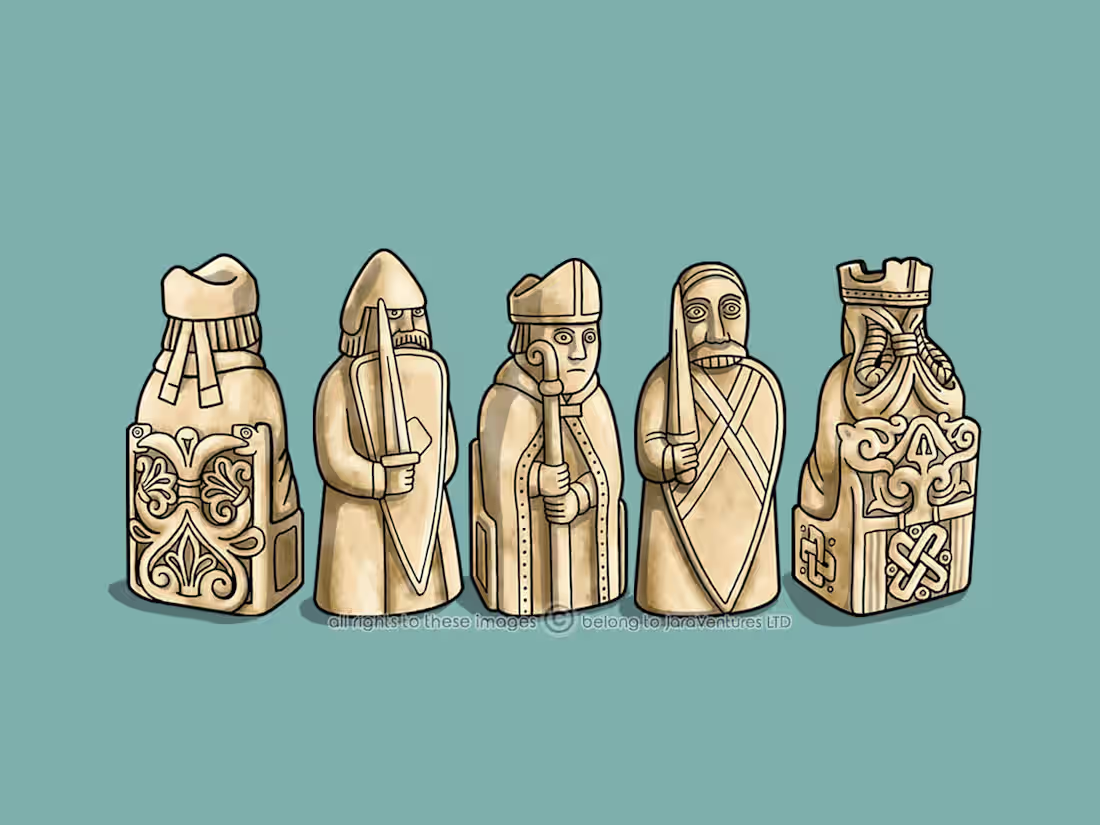 Cover image for Lewis Chessmen - Historical Adventure Game Art