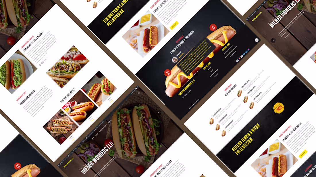 Cover image for Hotdog food ecommerce web design | elementor | Wordpress
