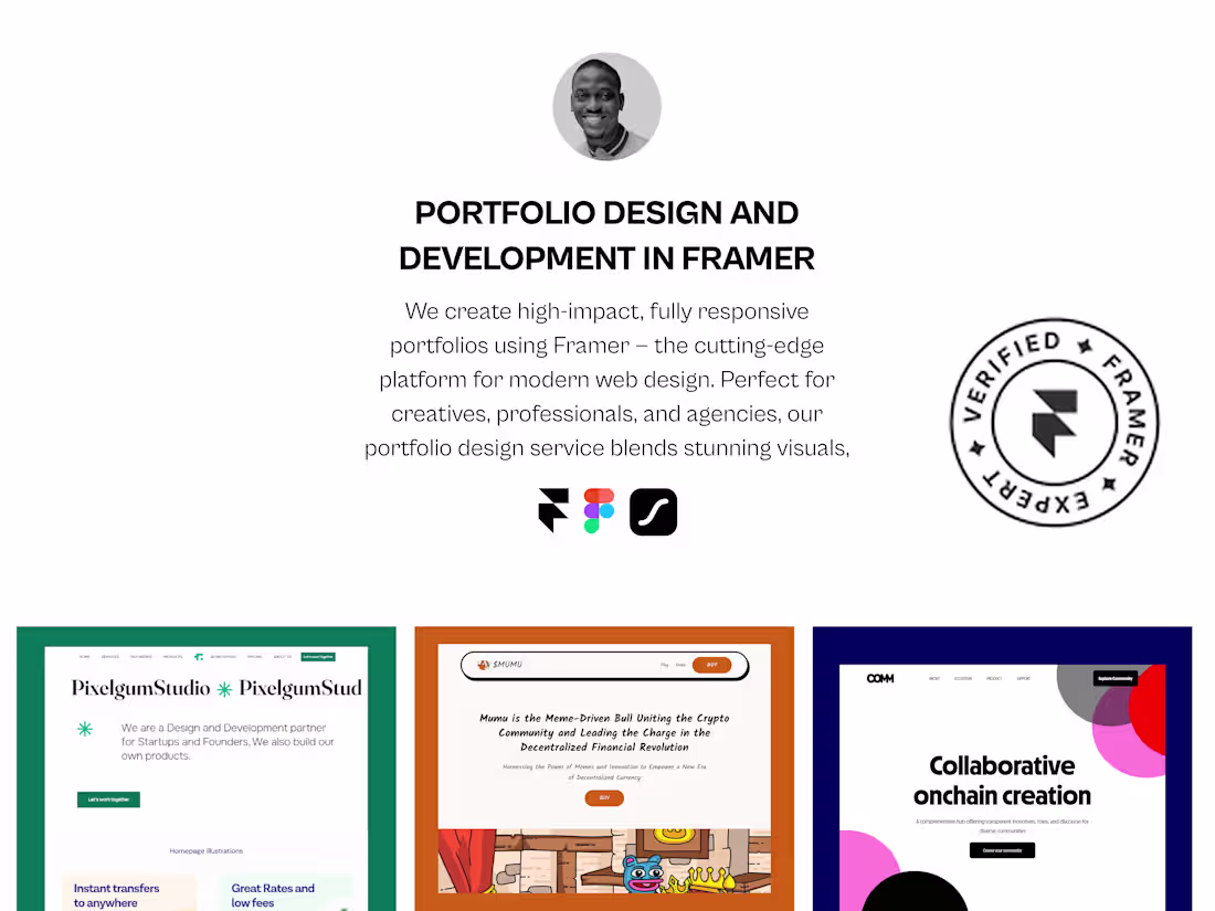 Cover image for PORTFOLIO DESIGN AND DEVELOPMENT IN FRAMER