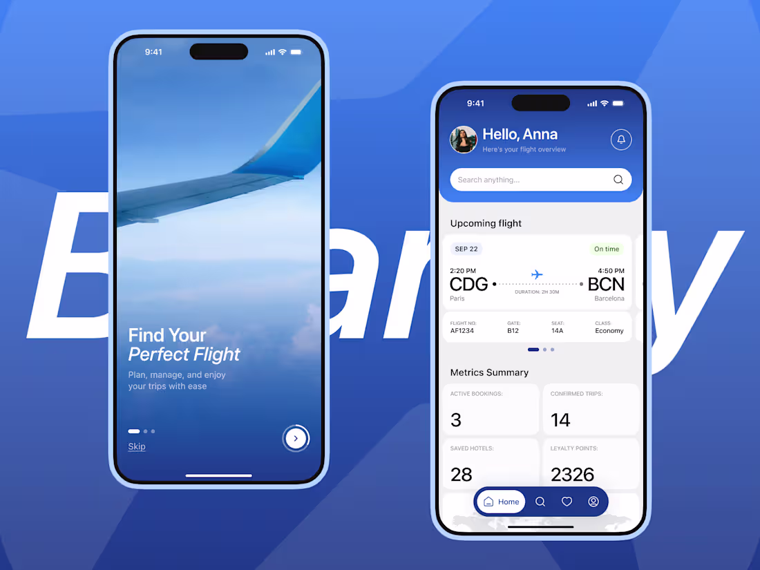 Cover image for Travel App UI/UX for Flight Booking and Trip Management