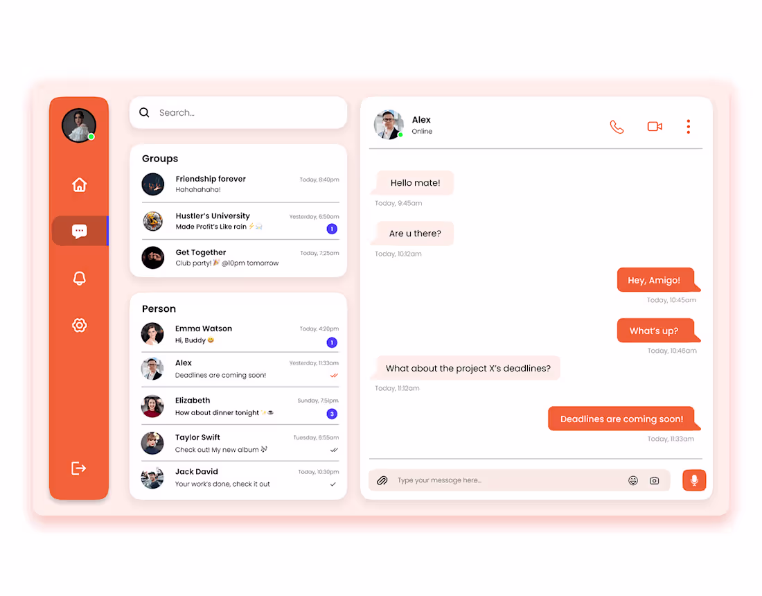 Cover image for Messaging Web app UI on Behance