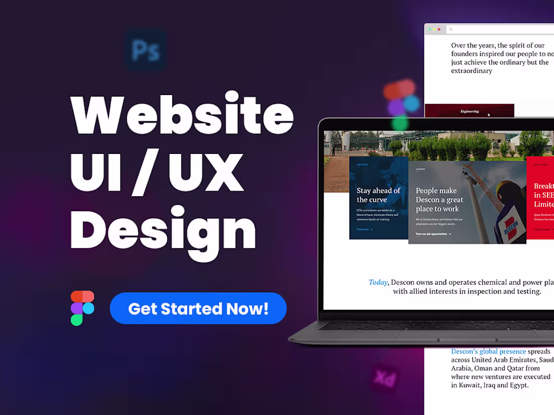 Cover image for Get a perfect ui ux design, figma prototype for Website & app