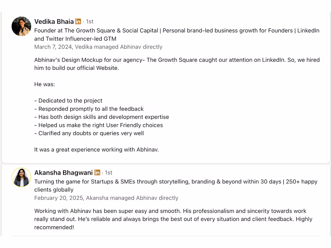 Cover image for Client Testimonials and Reviews