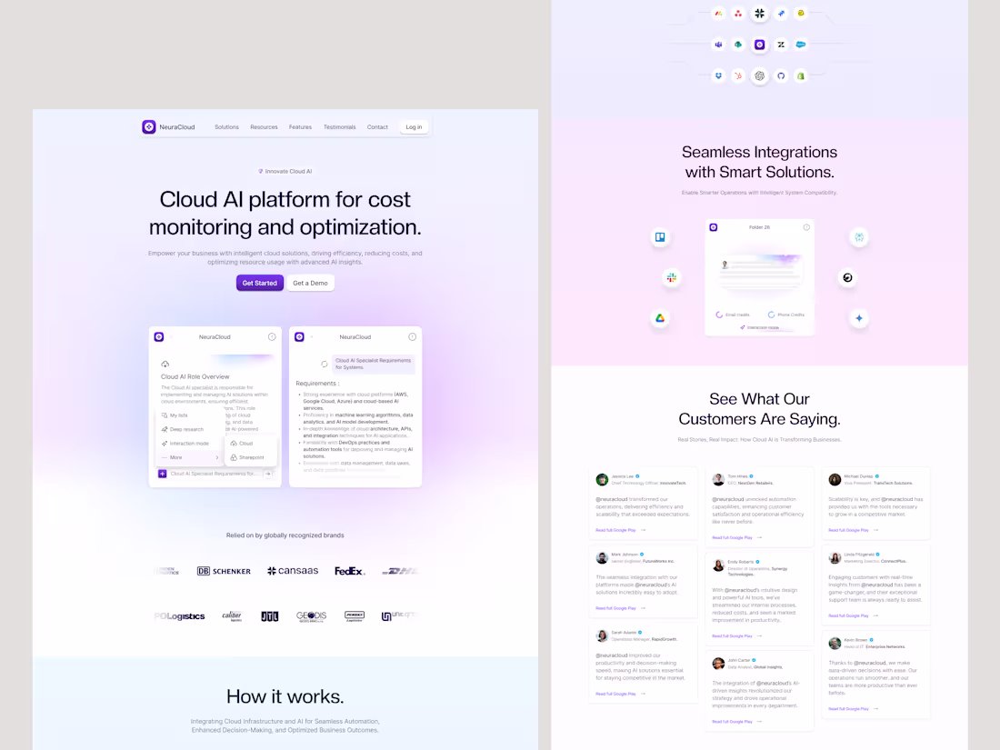 Cover image for NeuraCloud - Cloud AI Landing Page