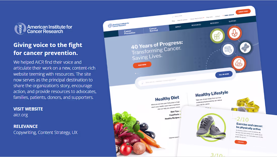 Cover image for American Institute for Cancer Research