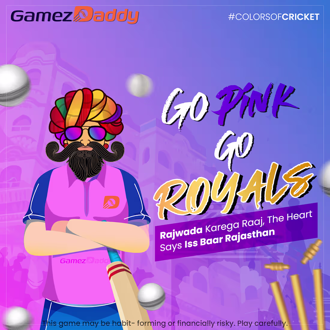 Cover image for GamezDaddy Campaign  "Colours of Cricket" on Behance