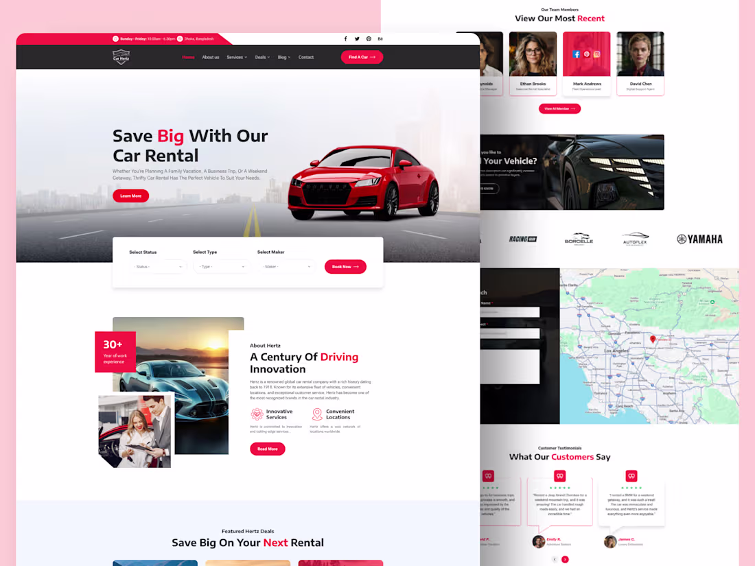 Cover image for Car Rental Website Design