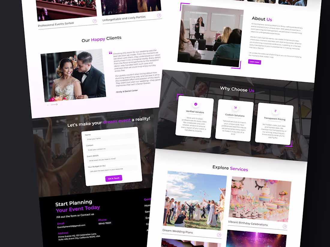 Cover image for EventSphere - Landing Page Design 🎉