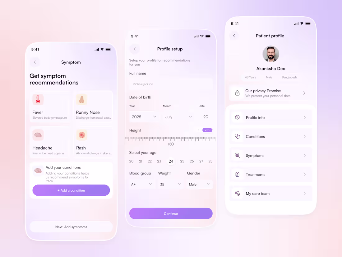 Cover image for Here is my HealthEase – Smart Symptom & Patient Profile App ...