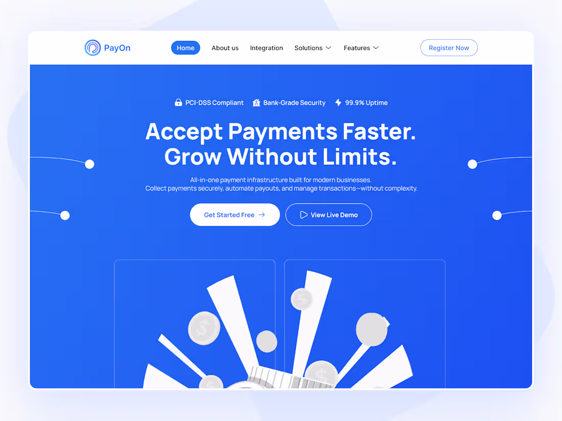 Cover image for Payon - Modern Fintech Payment Web Header Concept