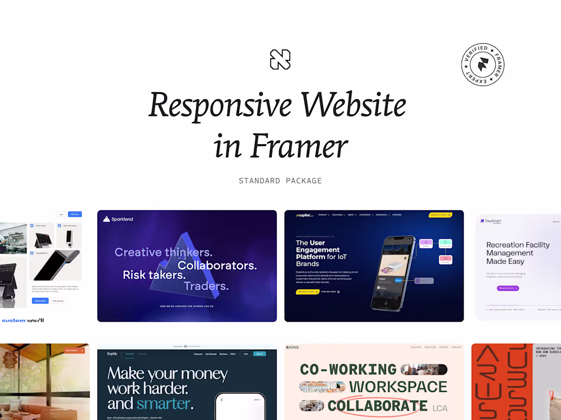Cover image for Responsive Website in Framer — Standard Package