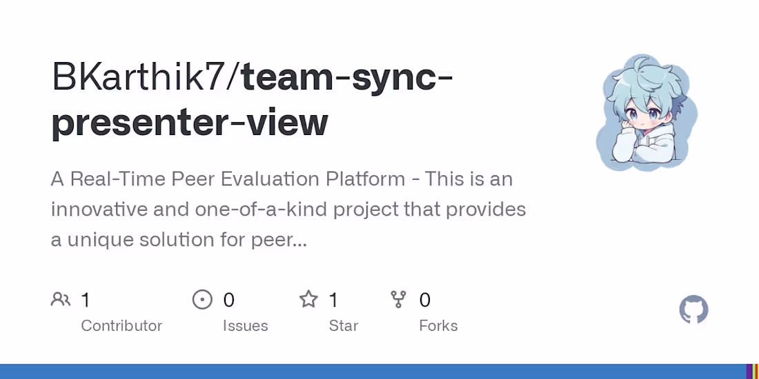 Cover image for Team Sync Presenter View: Real-Time Peer Evaluation Platform