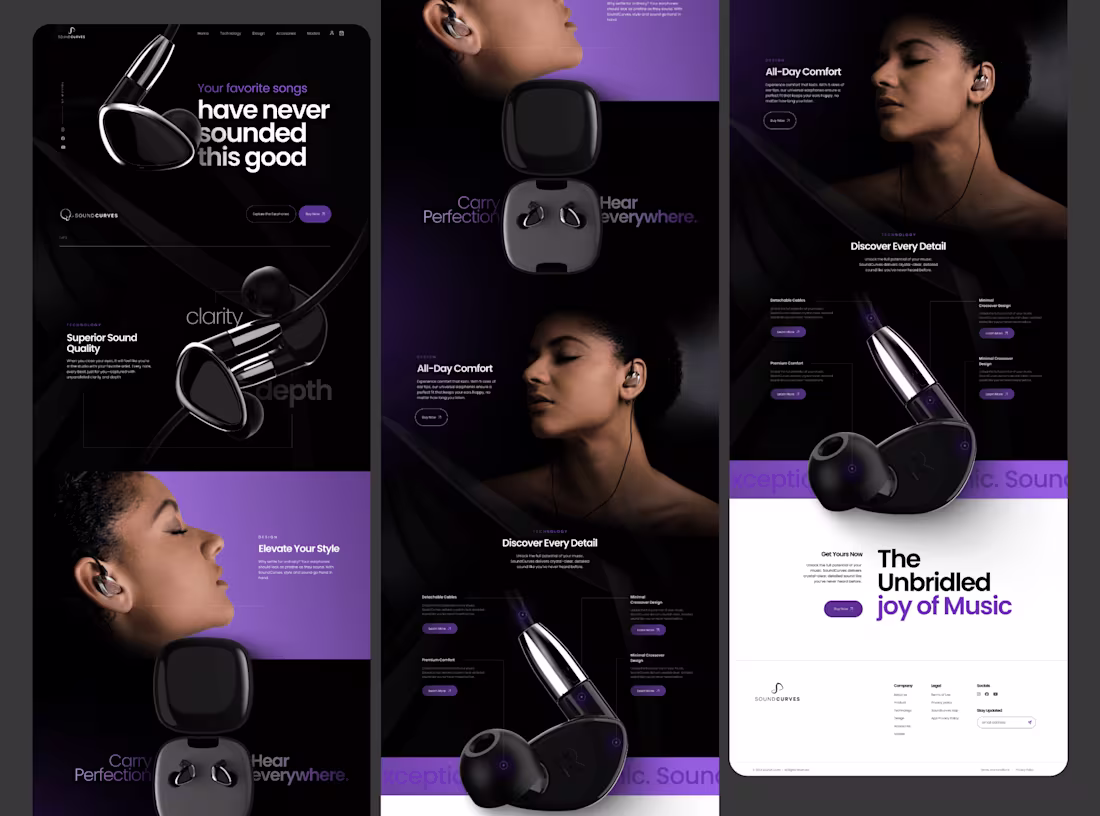 Cover image for Premium Earphones Web design Concept