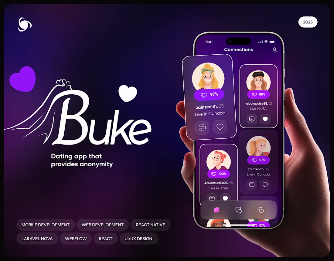 Cover image for Buke: Anonymous Dating Mobile App | Ronas IT