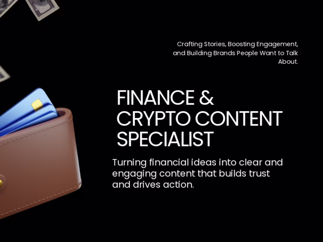 Cover image for Finance & Crypto Content Specialist