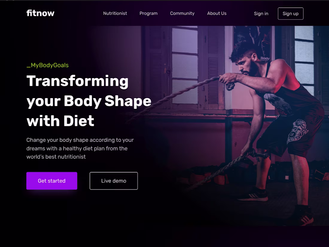 Cover image for fitnow landing page
