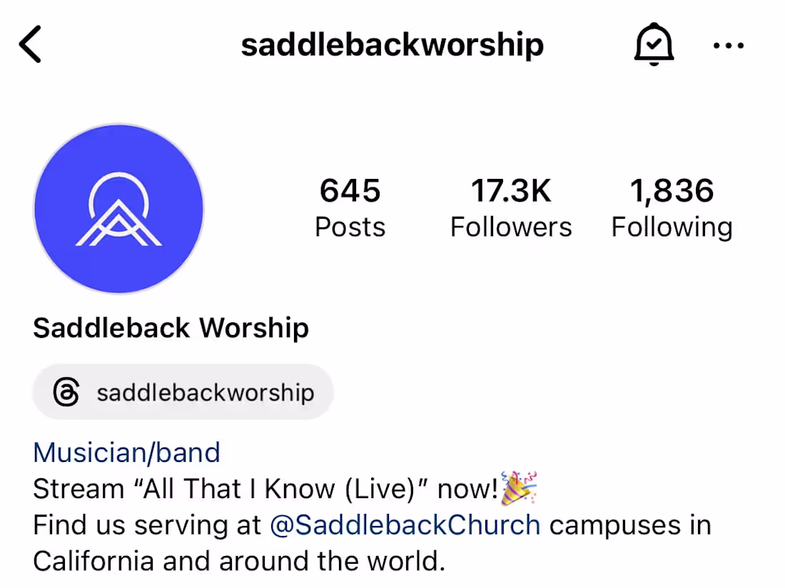 Cover image for Social Media Content for Saddleback Worship