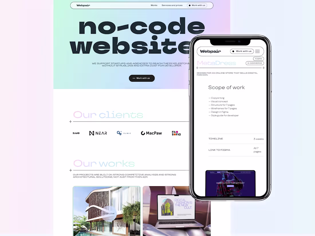 Cover image for Webpair | Portfolio website with no-code