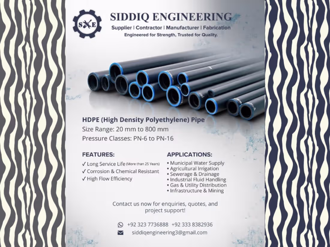 Cover image for Industrial Product Promo Design – HDPE Pipe Marketing Post D...