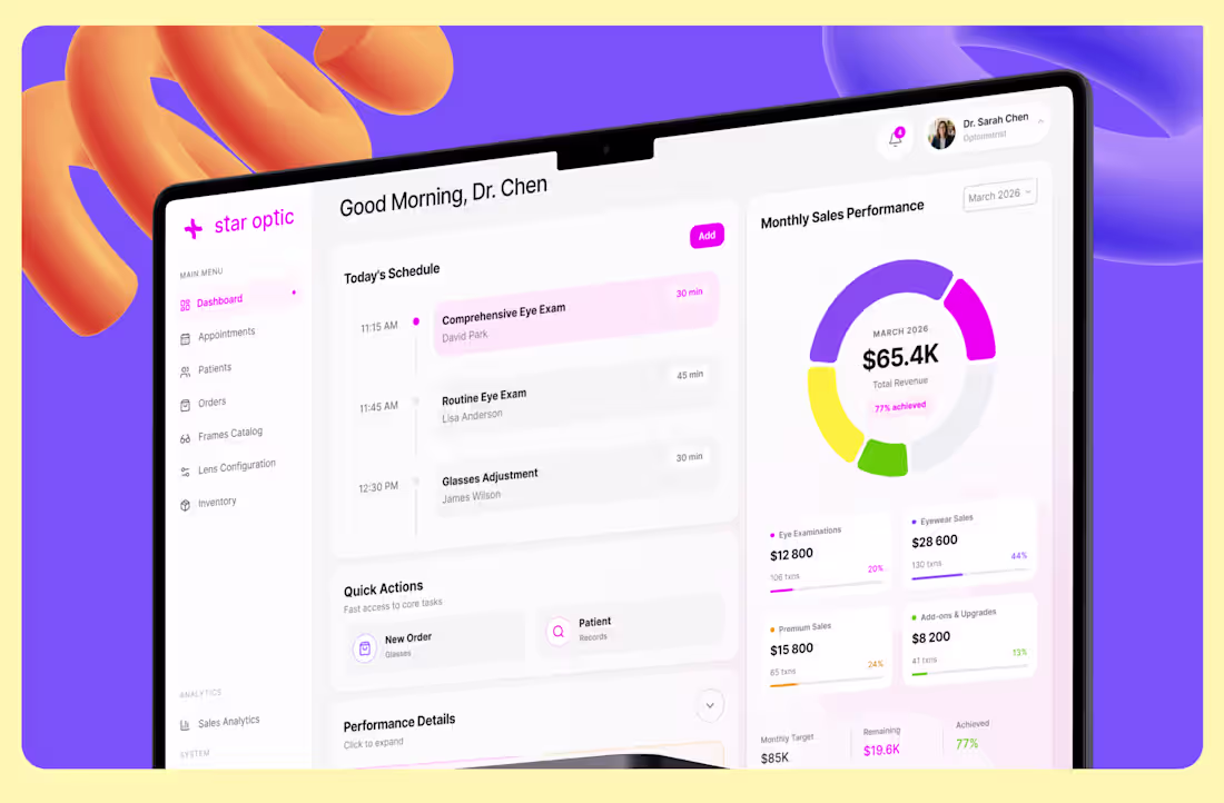 Cover image for CRM Dashboard Design for Optical