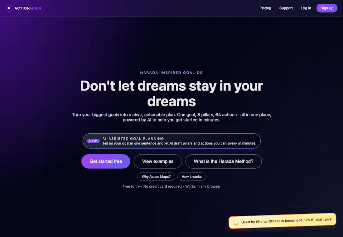 Cover image for I turned the Harada Method into a visual goal app