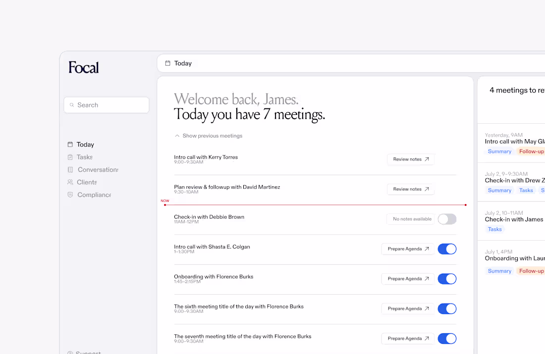 Cover image for Focal – Secure Al Meeting Assistant for Financial Advisors