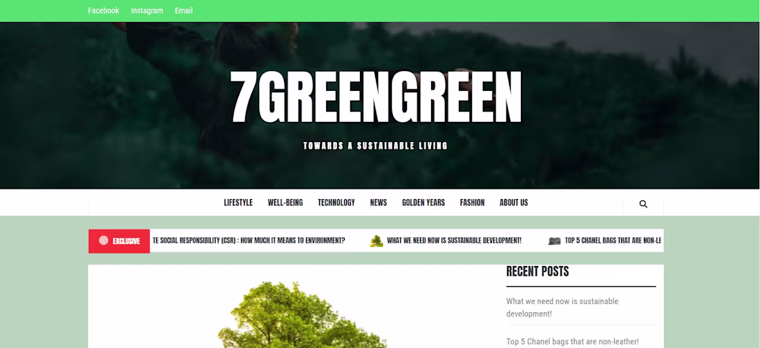 Cover image for 7greengreen - Towards a sustainable living