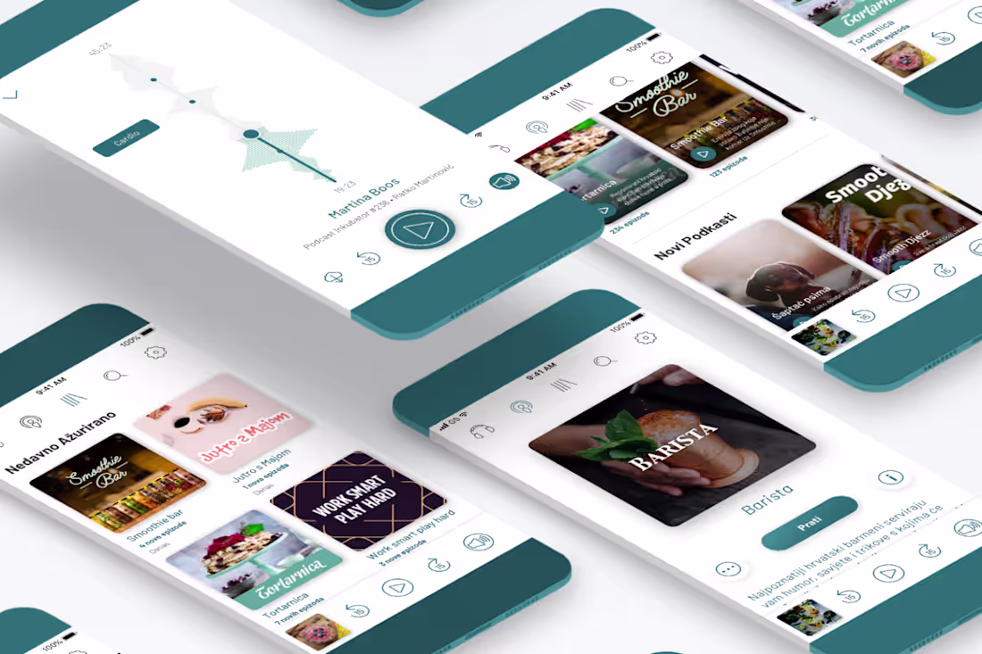 Cover image for Croatian Podcast App, Ux & UI Design