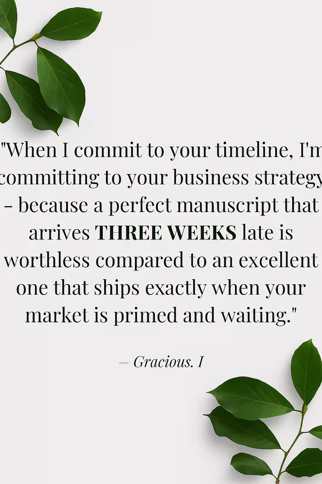 Cover image for Deadline Delivery Is Your Only Real Currency. Oh, believe me...